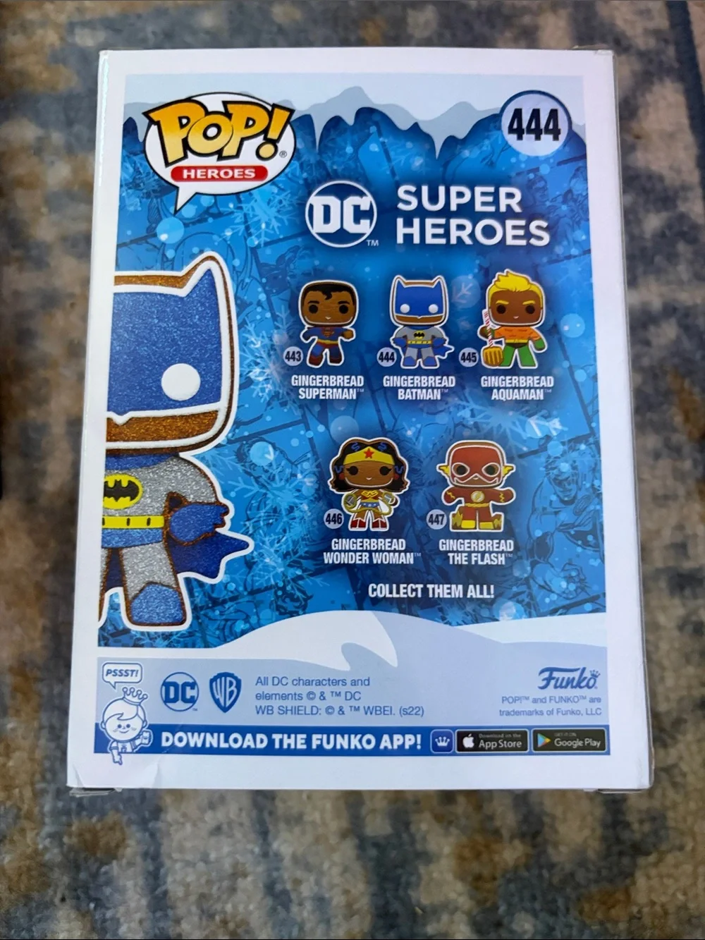 Funko Gingerbread Batman Glitter Blue and Gold Pop! Figure